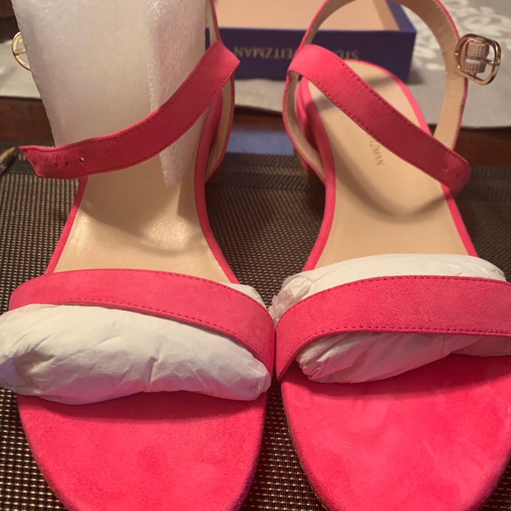 Stuart Weitzman Pink Suede Sandals